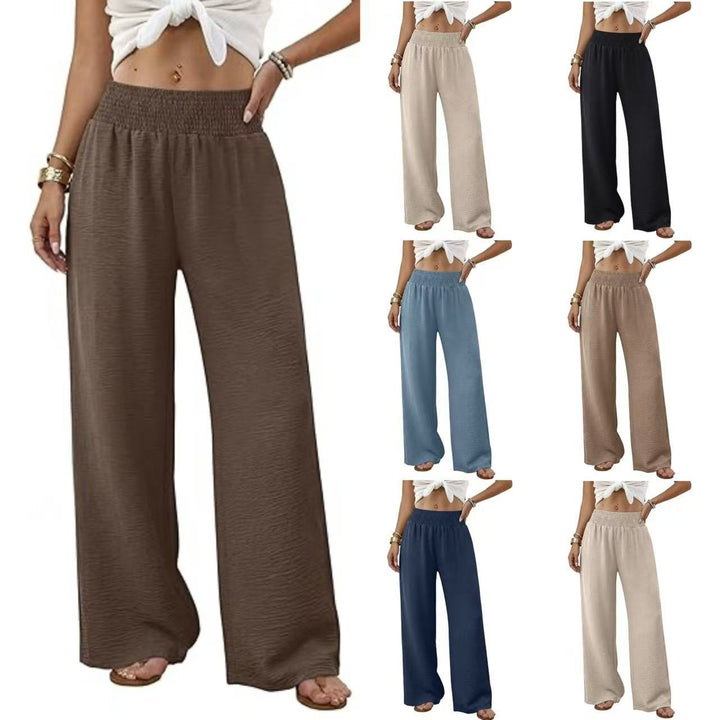 Damen Palazzo-Loungehose mit hohem Smokbund und weitem Bein Drune