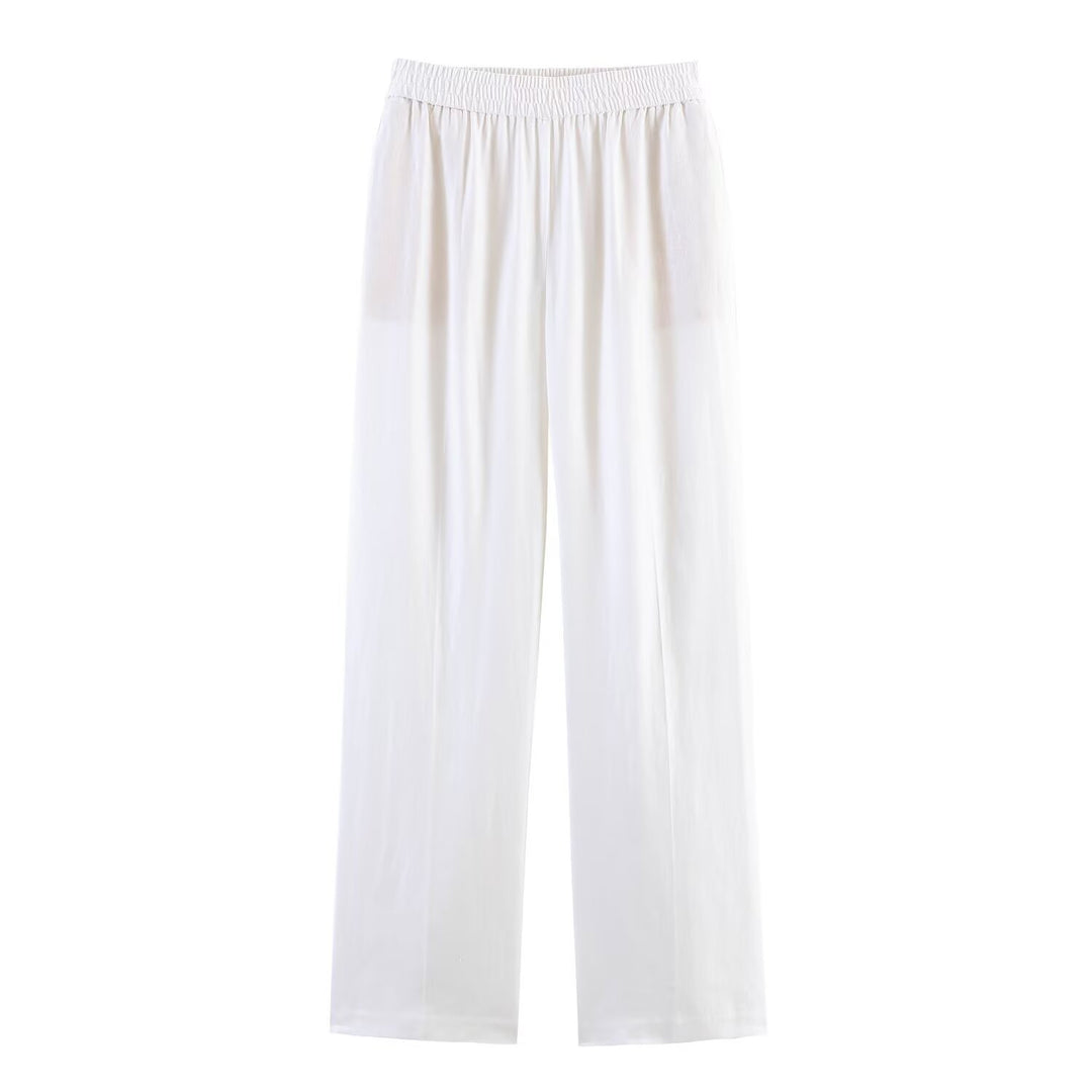 Damen elegante lockere Culotte mit elastischem Bund Drune