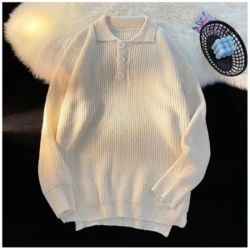 Damen Gemütlicher Strickpullover mit Knopfleiste Drune