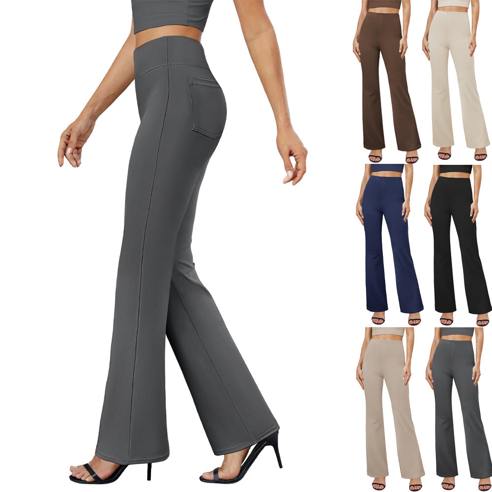 Damen Hochtaillierte Bootcut-Hosen Drune