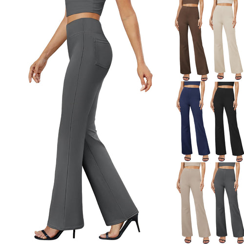 Damen Hochtaillierte Bootcut-Hosen Drune