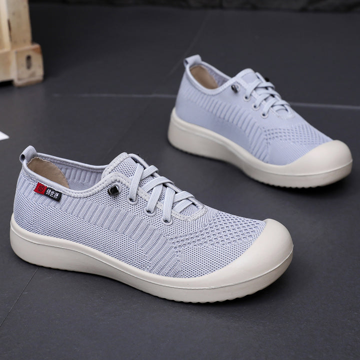 Damen nan leichter atmungsaktiver Strick-Slip-On Freizeitschuh mit stoßdämpfender Leichtlaufsohle Drune