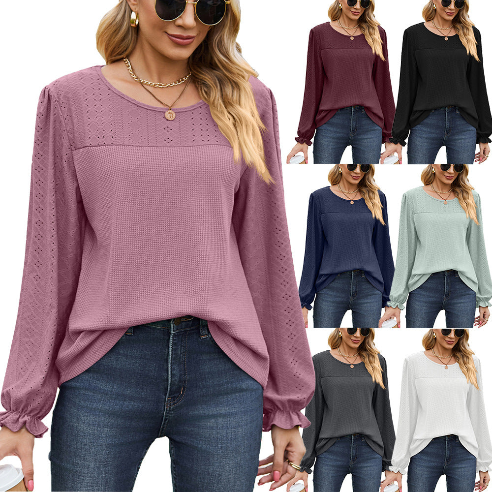 Damen Oberteil mit strukturiertem Design und eleganten Puffärmeln Drune