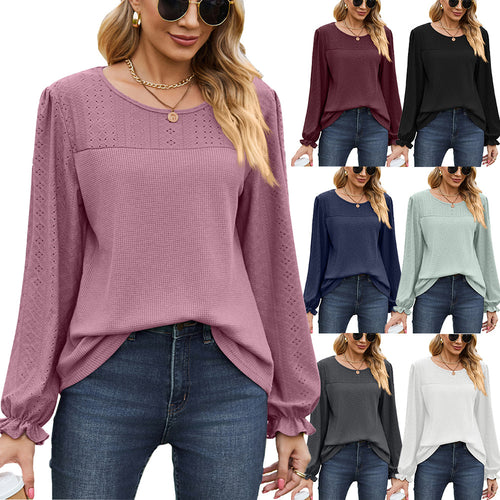 Damen Oberteil mit strukturiertem Design und eleganten Puffärmeln Drune