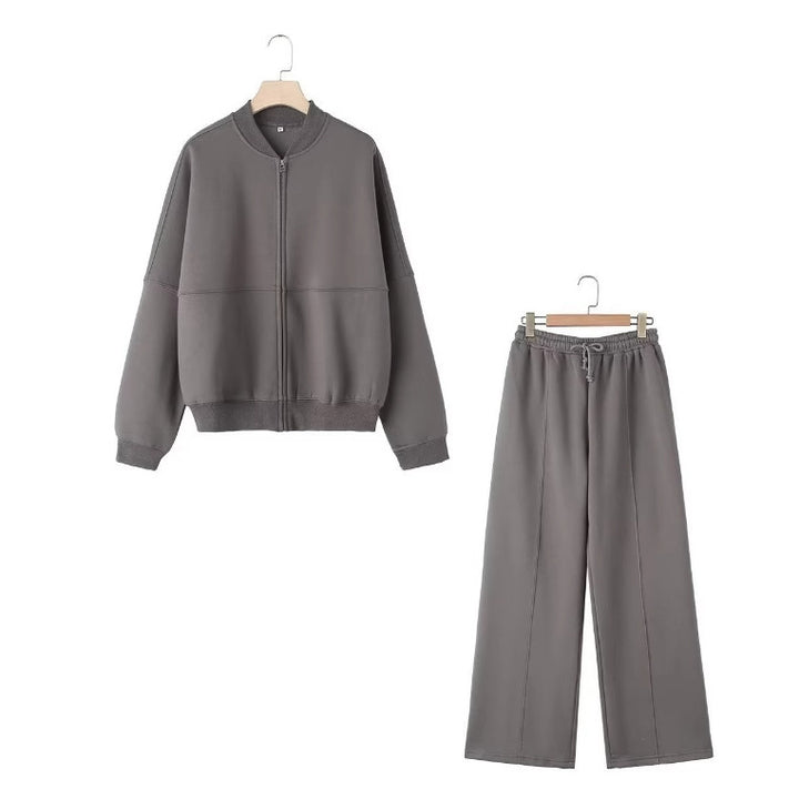 Damen 300+ minimalistische Oversize‑Bomberjacke mit durchgehendem Reißverschluss und gerippten Bündchen Drune