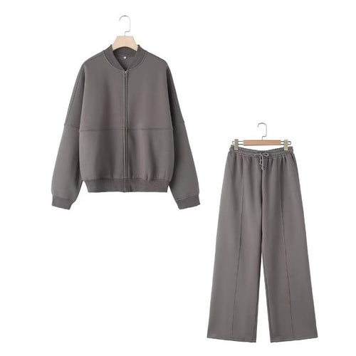 Damen 300+ minimalistische Oversize‑Bomberjacke mit durchgehendem Reißverschluss und gerippten Bündchen Drune