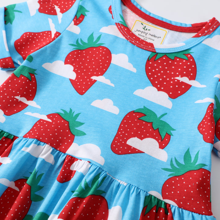 Mädchen Sommerkleid mit fröhlichem Erdbeer-Print Drune