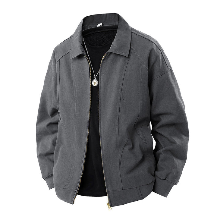Herren Moderner Blouson mit Hemdkragen, Zwei‑Wege‑Reißverschluss und dezenter Teilungsnaht Drune