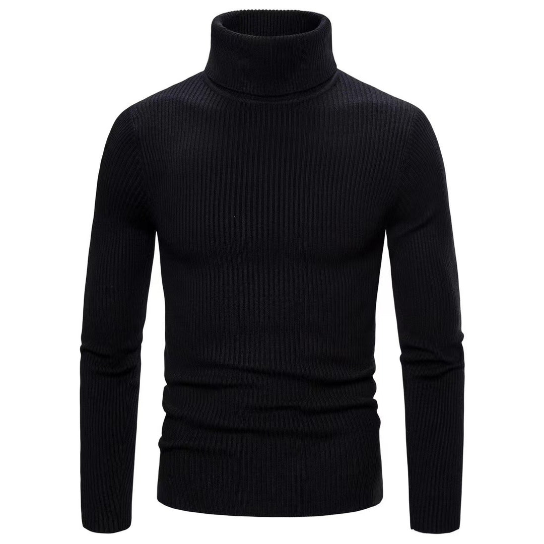 Herren modischer Rollkragenpullover aus feiner Rippstruktur Drune