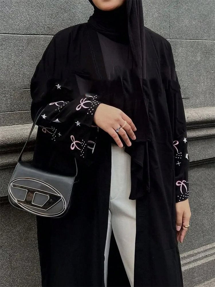 Damen eleganter Kimono-Cardigan mit detailreichen Ärmeln Drune