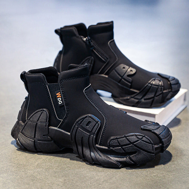 Herren robuste technische Chelsea-Boots mit neoprenartigem Schaft, seitlichem Reißverschluss und profiliertem Offroad-Laufsohle Drune
