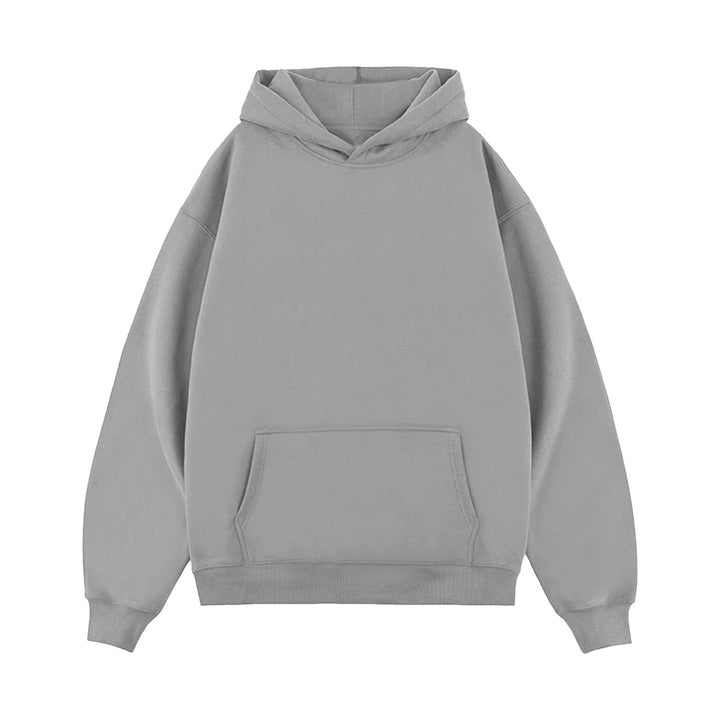 Unisex minimalistischer Oversize-Kapuzenpullover mit gedoppelter Kapuze, tiefer Schulter und breitem Rippbund Drune