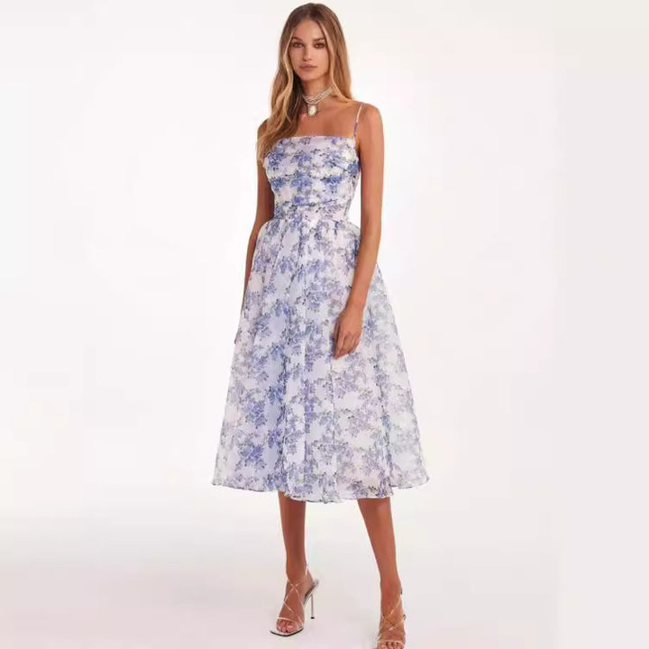 Damen Midi-Kleid mit floralem Chiffon-Obermaterial und schmeichelndem Schnitt Drune