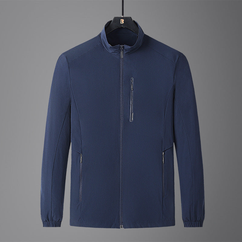 Herren Leichte Softshell-Jacke mit Stehkragen, wind- und wasserabweisender Oberfläche sowie Reißverschlusstaschen Drune