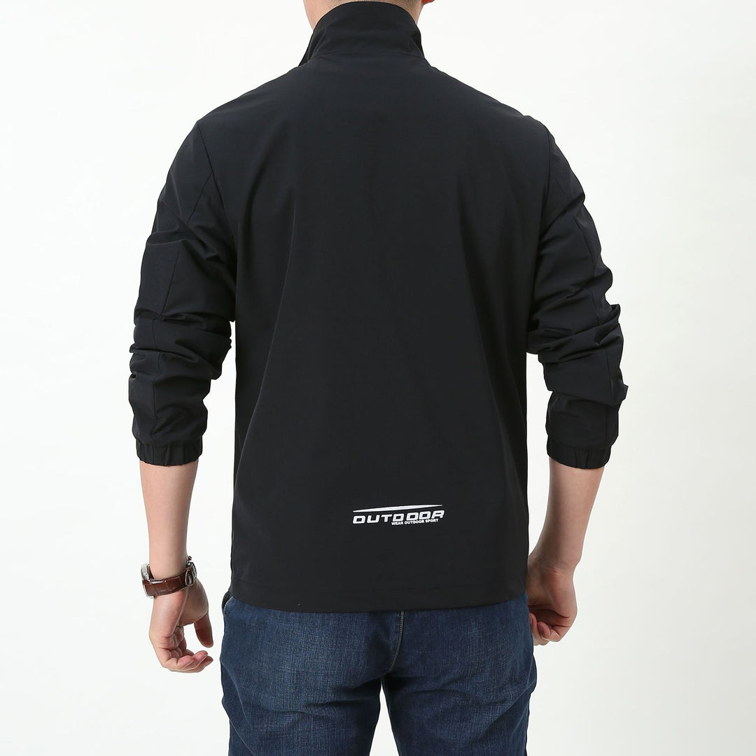 Herren Leichte winddichte Reißverschluss‑Blousonjacke mit Stehkragen und elastischen Bündchen Drune
