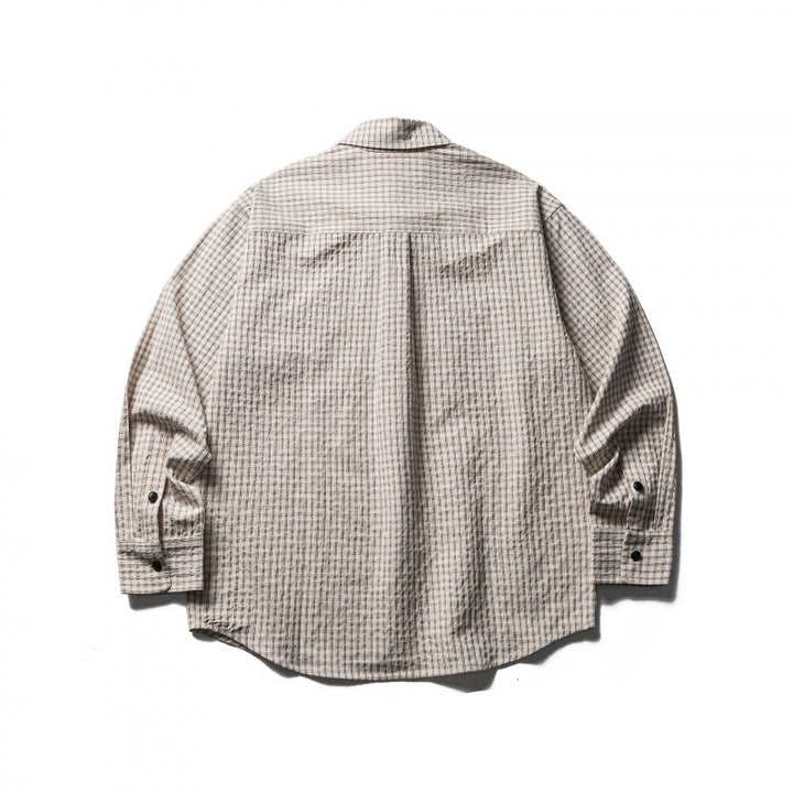 Herren Boxy-Overshirt aus leichter Baumwollmischung mit feinem Karomuster und Brustklappentaschen Drune