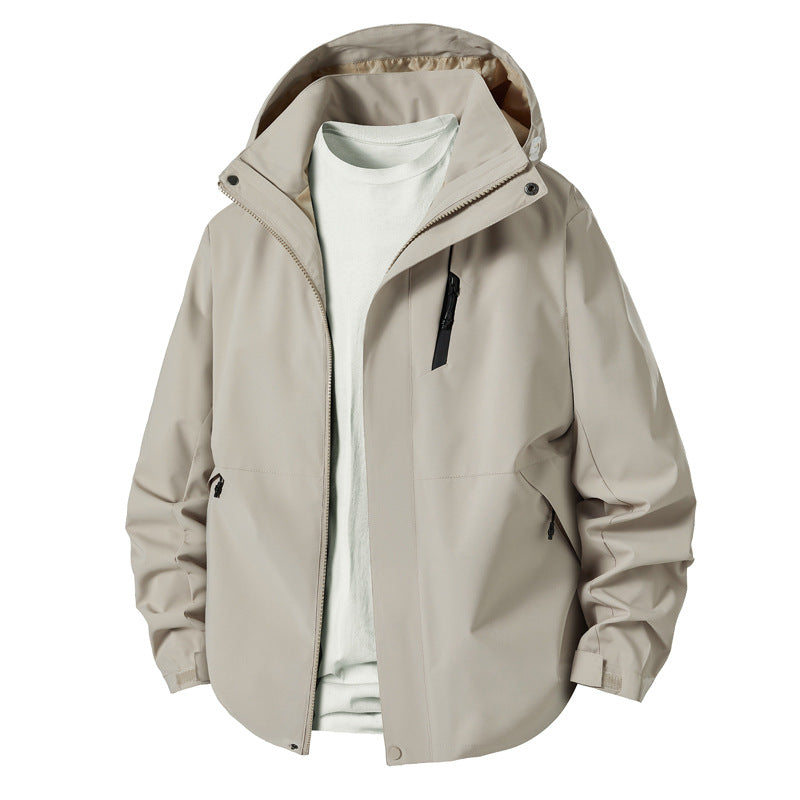 Herren technische Übergangsjacke mit verstellbarem Kapuzenrand Drune