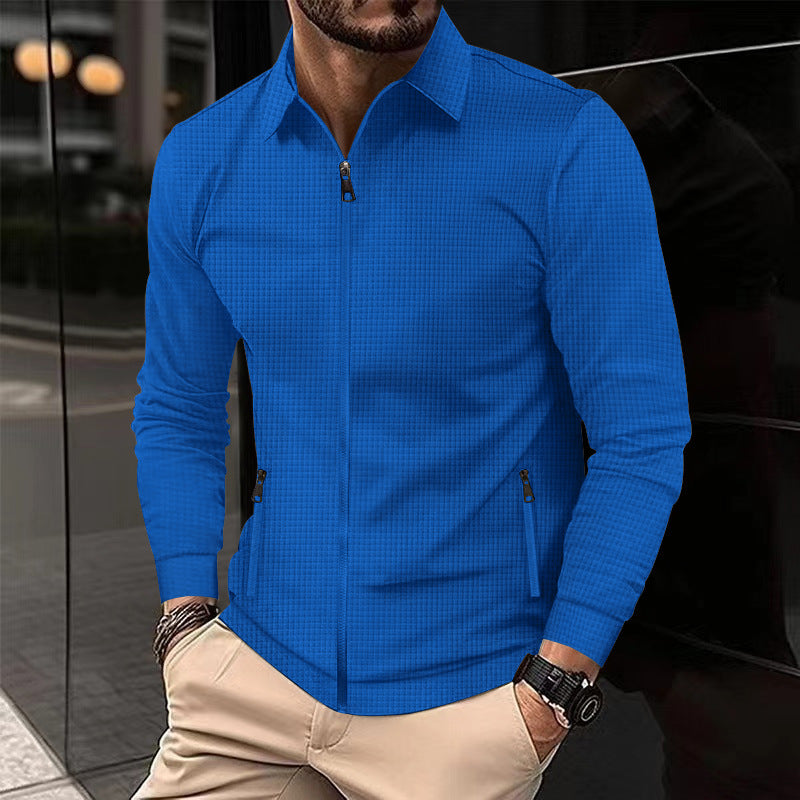 Herren modische Außenjacke mit funktionalen Reißverschlusstaschen und strukturiertem Obermaterial Drune