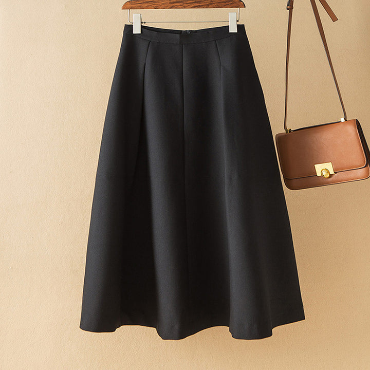 Damen Eleganter Midirock mit Falten Drune