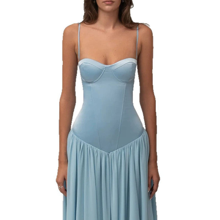 Damen nan modellierendes Bustier-Abendkleid mit vorgeformter Miederkonstruktion und weitfallendem Chiffon-Tellerrock Drune