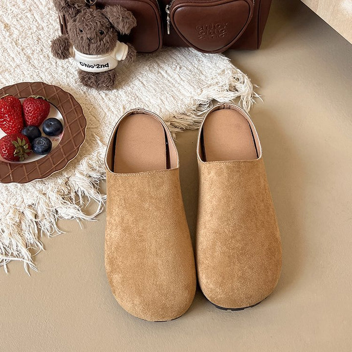 Damen Casual Wildleder Clogs mit Komfort-Fußbett Drune