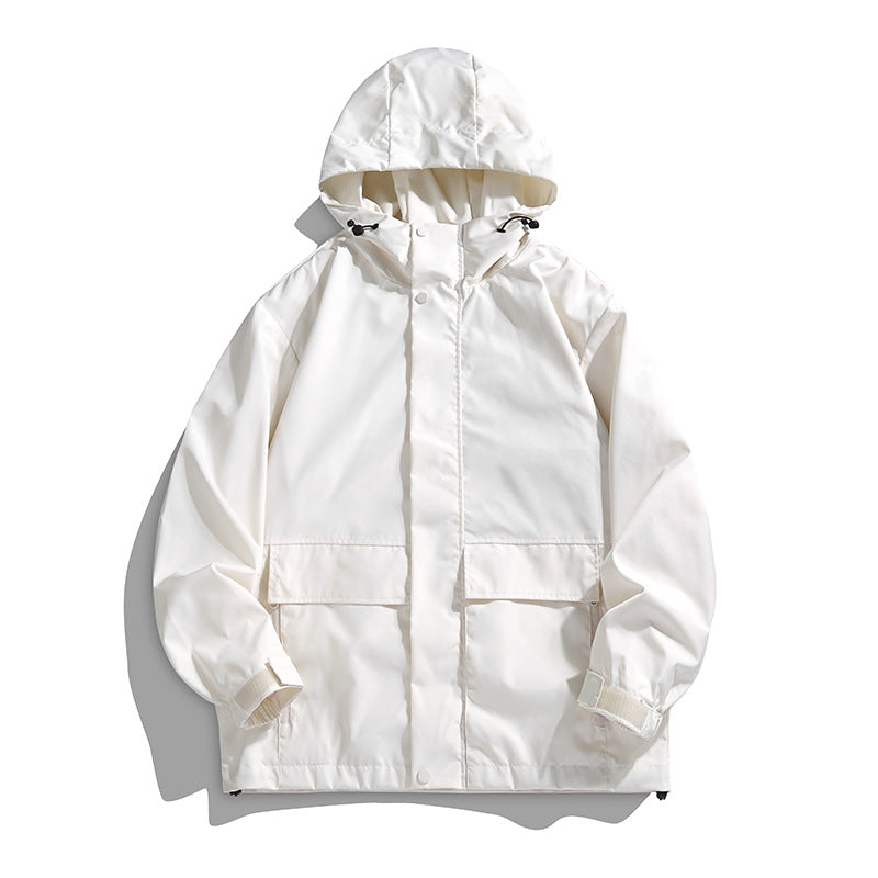 Unisex Wasserdichte Kapuzen-Übergangsjacke mit verstellbarer Kapuze & Utility-Taschen Drune
