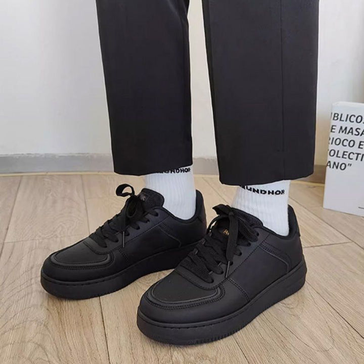 Damen Schnür-Sneaker aus hochwertigem Kunstleder mit rutschfester Sohle Drune