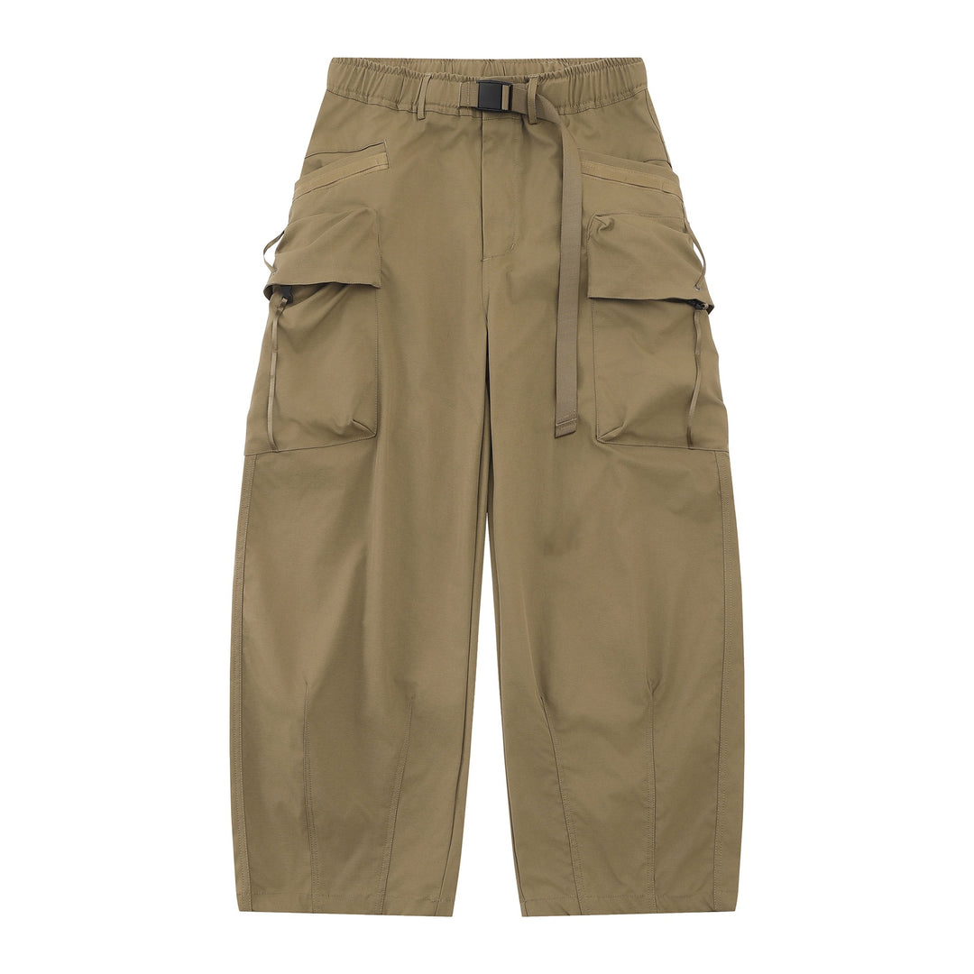 Damen Weite Cargo‑Culotte mit aufgesetzten Taschen und integriertem Webbing‑Gürtel Drune