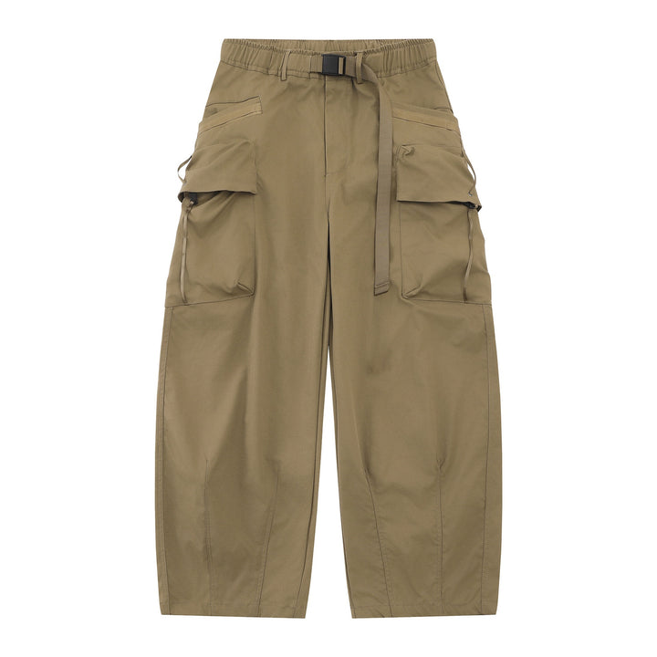 Damen Weite Cargo‑Culotte mit aufgesetzten Taschen und integriertem Webbing‑Gürtel Drune