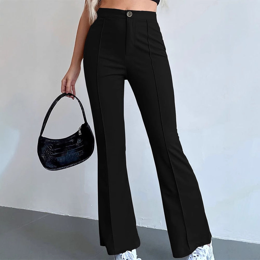 Damen elegante Business-Hose mit seitlichen Eingrifftaschen und schmalem Schnitt Drune