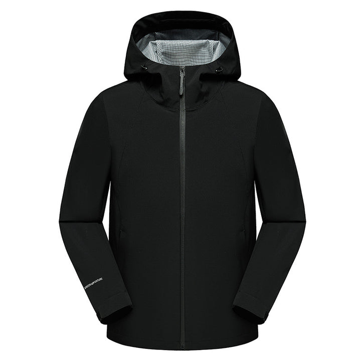 Herren dreilagige Softshell-Kapuzenjacke mit nahtversiegelter Wetterschutzmembran und ergonomischem Schnitt Drune