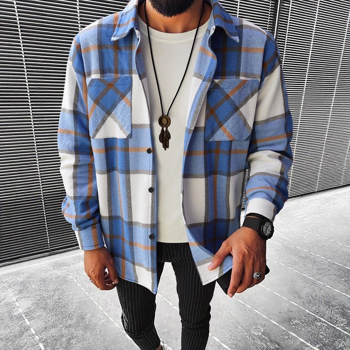 Herren Karierte Flanell Hemdjacke Drune