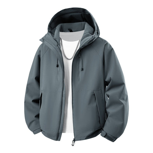 Herren Kapuzen-Softshelljacke mit wasserabweisender Membran, verstellbarer Kapuze & Utility‑Taschen Drune