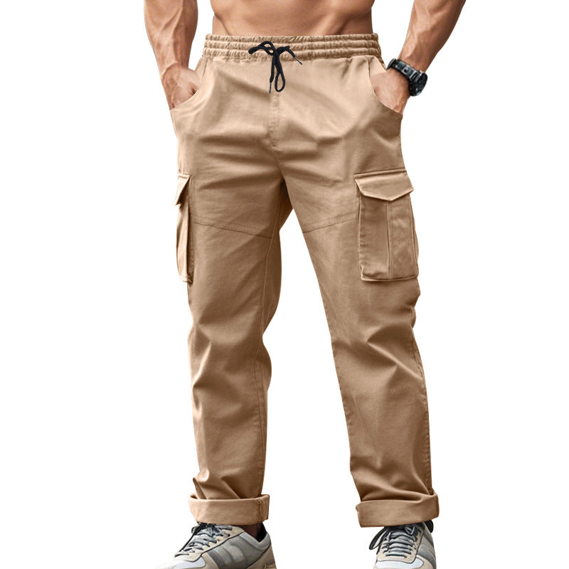 Herren nan urbane Cargo‑Chino im Joggingstil mit elastischem Tunnelzugbund und multifunktionalen Taschen Drune