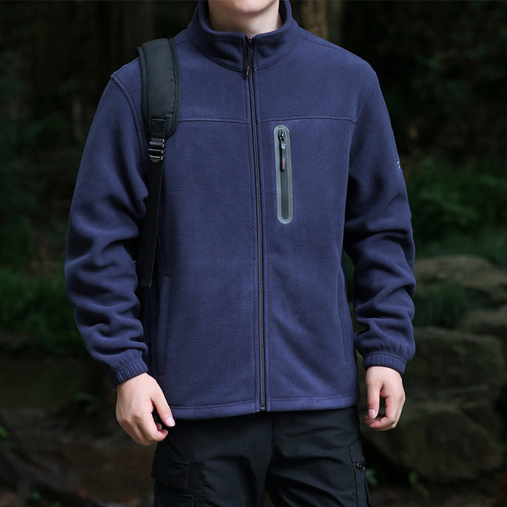 Herren Atmungsaktive Microfleecejacke mit wasserabweisender Brustreißverschluss-Leiste und Stehkragen Drune