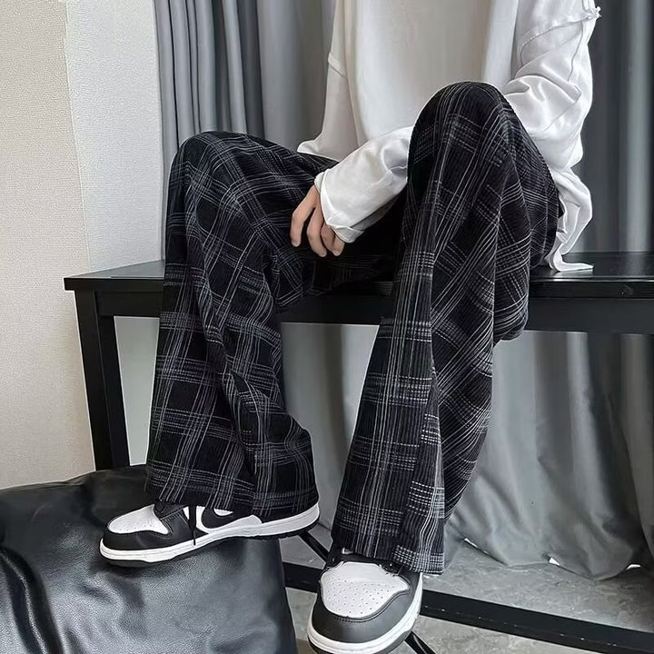Damen Weit geschnittene Karohose Drune