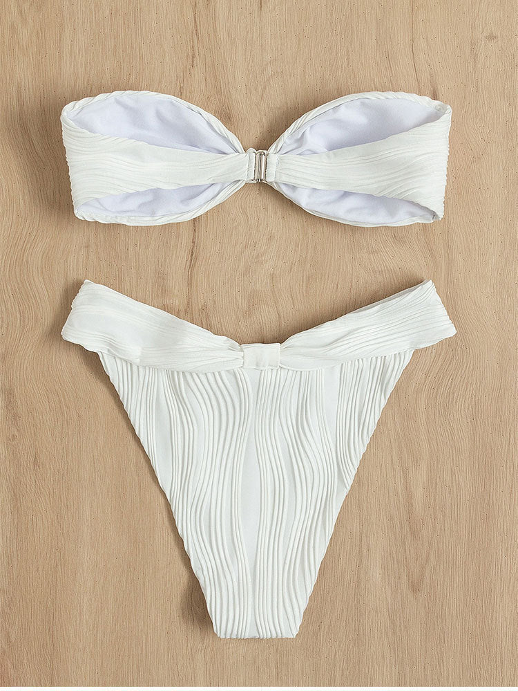 Damen Bandeau-Bikini-Set mit elegantem Wickelbund Drune