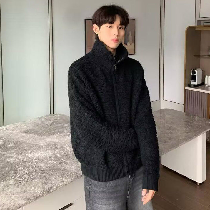 Damen Hochwertiger Strickpullover mit Stehkragen und Reißverschluss Drune
