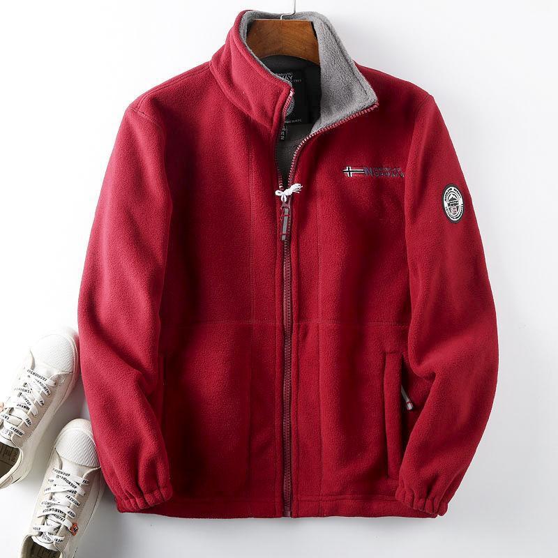 Herren Fleecejacke mit wärmender Teddyfleece-Innenlage, hohem Stehkragen und Reißverschluss Drune
