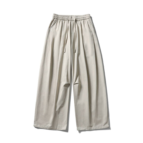 Damen Weite Culotte-Hose mit hohem elastischem Bund und Kordelzug Drune