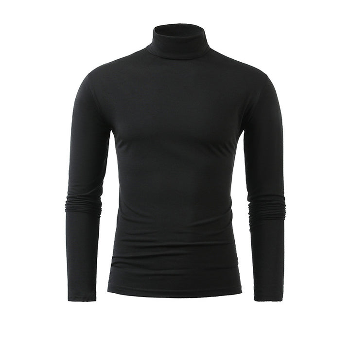 Herren nan schlankes Rollkragen-Langarmshirt aus feinem Baumwoll-Stretch Slim Fit Drune