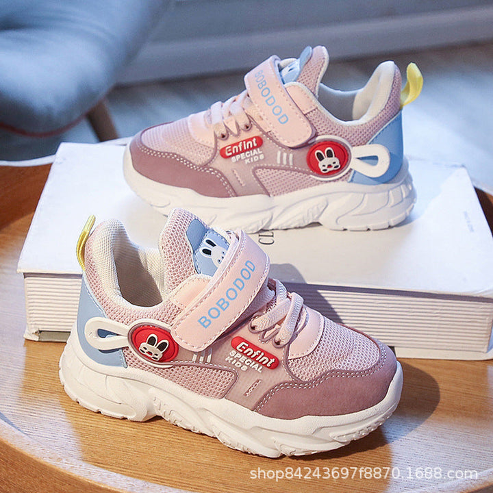 Damen Sportliche Kindersneaker mit verstellbarem Klettverschluss und niedlichem Tiermotiv Drune