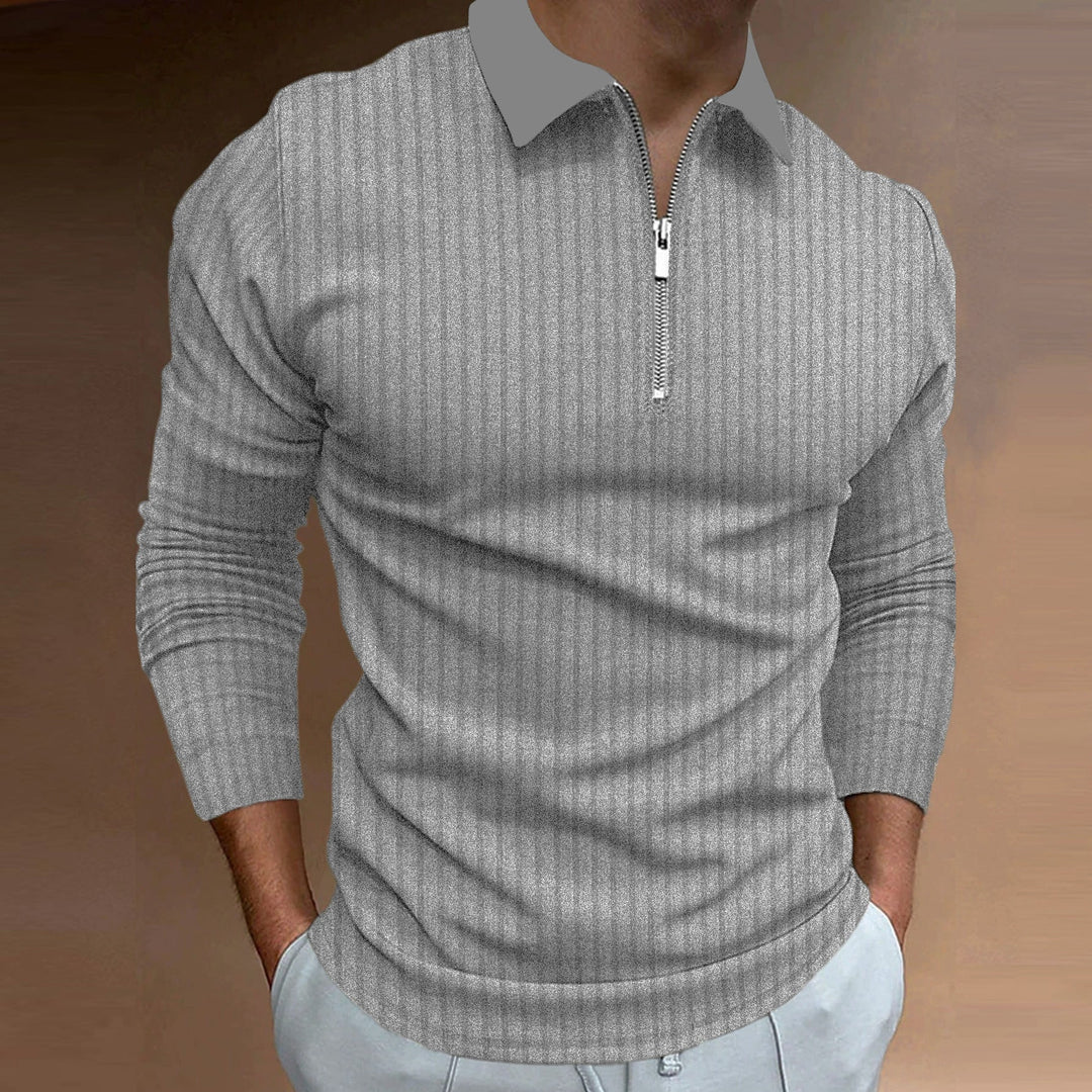 Herren Poloshirt mit elegantem Reißverschluss und strukturiertem Design Drune