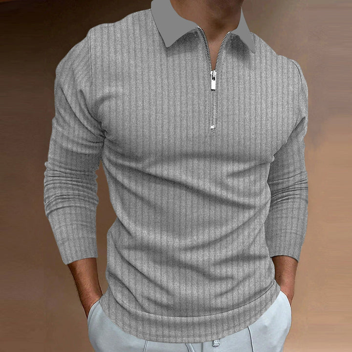Herren Poloshirt mit elegantem Reißverschluss und strukturiertem Design Drune