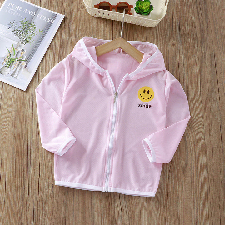 Unisex nan Kinder leichte Kapuzenjacke mit atmungsaktivem Meshstoff und durchgehendem Reißverschluss  Drune
