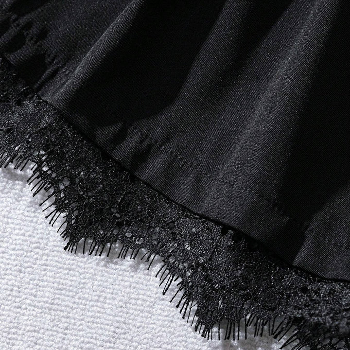 Damen Modische Shorts mit Spitzenbesatz Drune