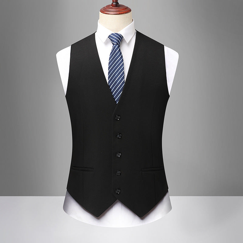 Herren Klassische Slim-Fit Anzugweste mit V-Ausschnitt und Leistentaschen Drune