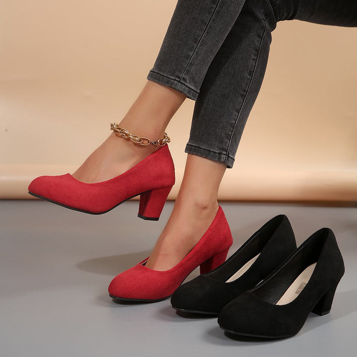 Damen elegante Pumps mit bequemem Blockabsatz Drune
