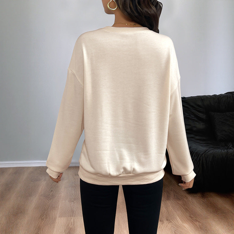 Damen Lässiger Pullover mit funkelndem Schleifenmotiv Drune