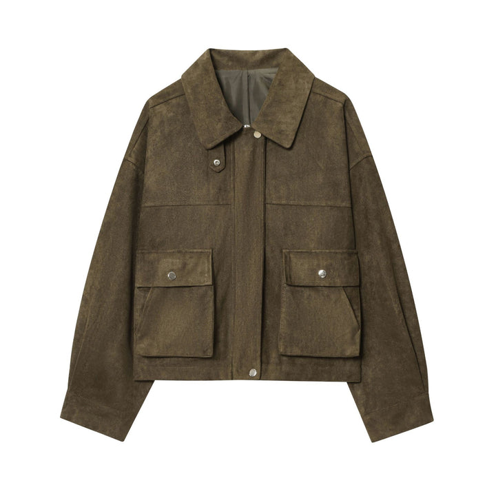 Damen kurz geschnittene Wildlederjacke Drune